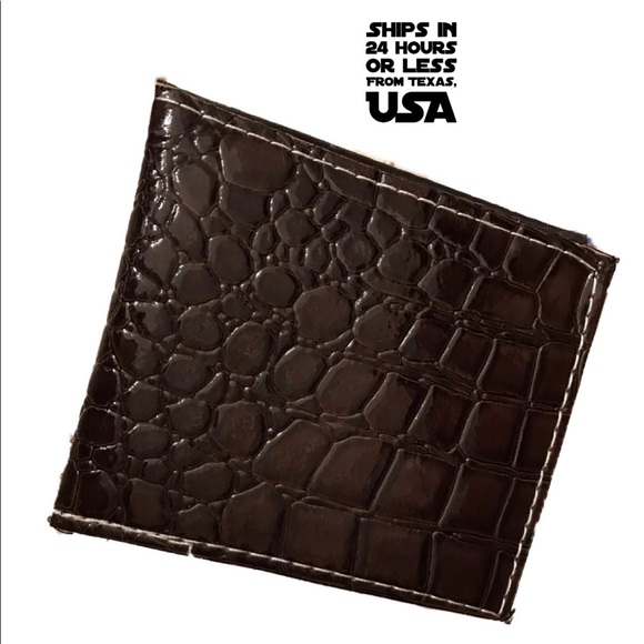 Vintage Men’s FAUX Crocodile Skin Pattern Wallet - Picture 4 of 14